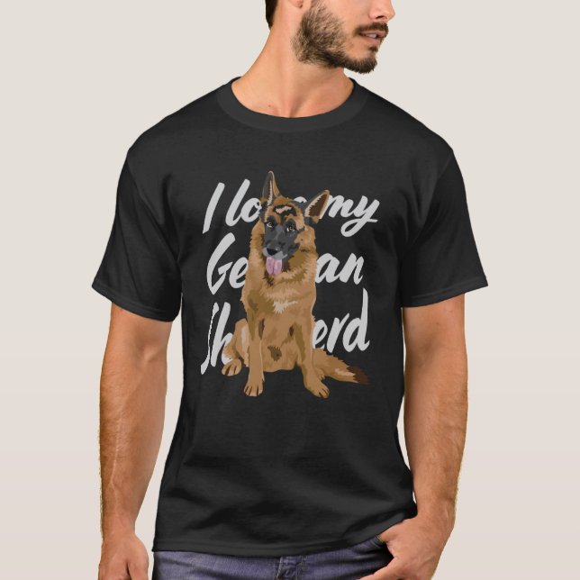 Camiseta Eu amo meu Pastor Alemão (Frente)