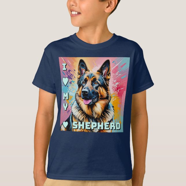 Camiseta Eu amo meu Pastor Alemão (Frente)