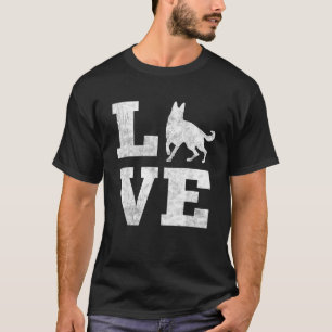 Camiseta Eu Amo Meu Pastor Alemão Presente Divertido para A