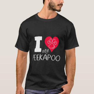 Camiseta Eu Amo Meu Peekapoo Eu Corto Meu Peekapoo Pekinges