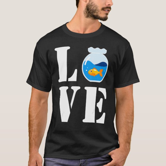 Camiseta Eu Amo Meu Pequeno Peixe Bonito Em Peixe Cheira A  (Frente)