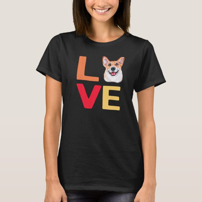 Camiseta Eu Amo Meu Pet Corgi Diversão Com Animais Premium (Frente)