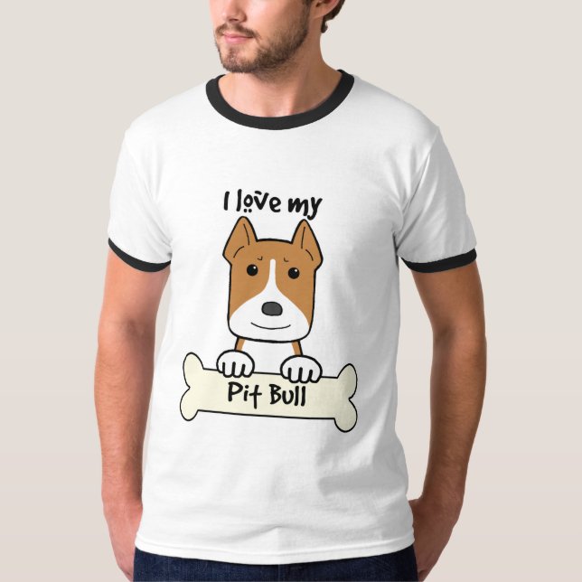 Camiseta Eu amo meu Pitbull (Frente)