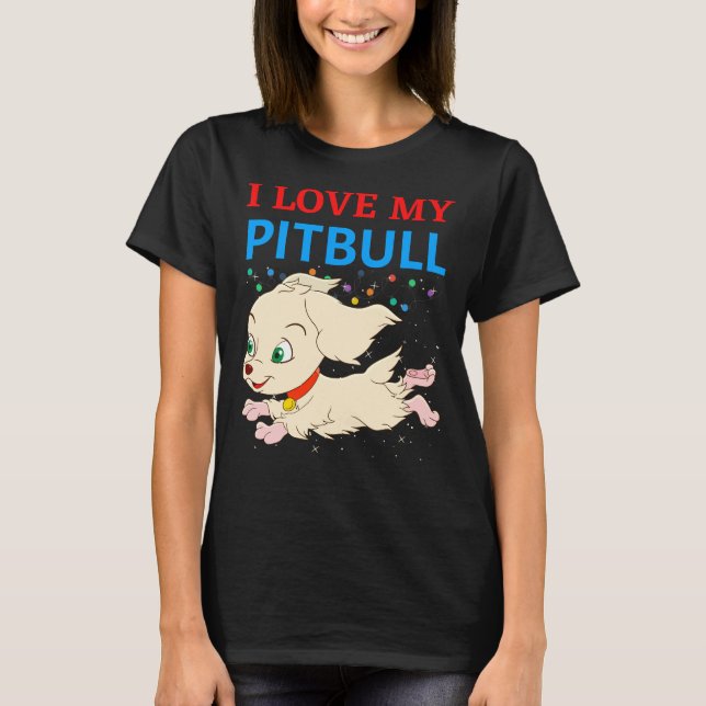 Camiseta Eu Amo Meu Pitbull 19 (Frente)