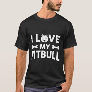 Camiseta Eu Amo Meu Pitbull Amante de Cachorro Engraçado