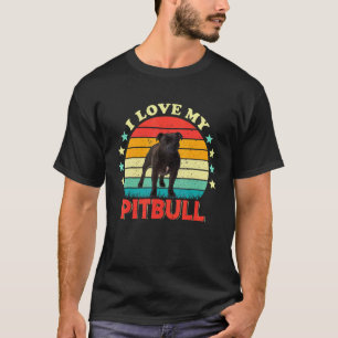 Camiseta Eu Amo Meu Pitbull Homens Mulheres Amam Pit bull P
