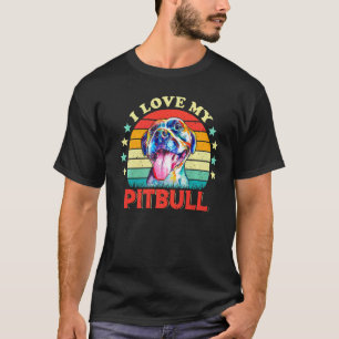 Camiseta Eu Amo Meu Pitbull Homens Mulheres Amam Pitbull Co