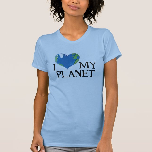 camiseta eu amo meu planeta senhoras (Frente)