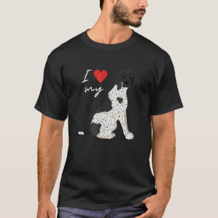 Camiseta Eu Amo Meu Pointer Alemão de Cabelo Curto Preto e 