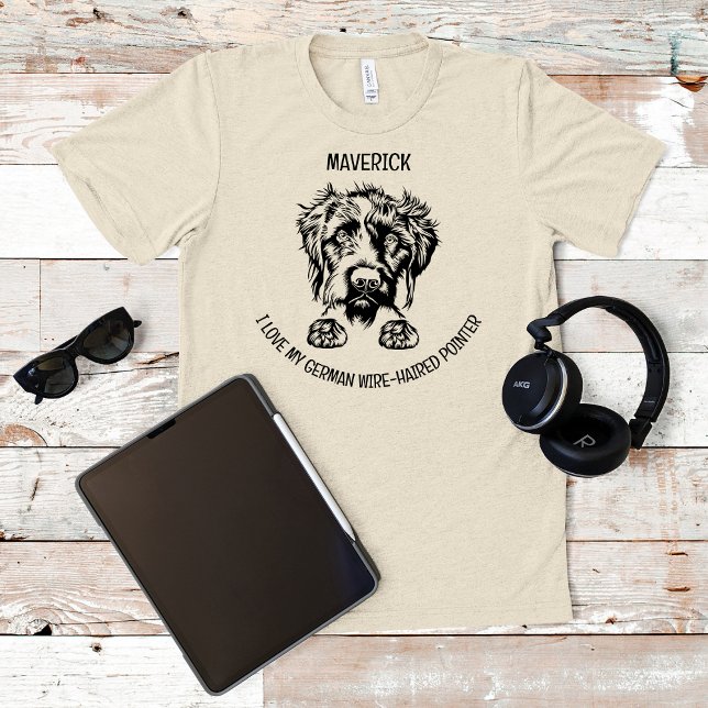 Camiseta Eu Amo Meu Ponteiro Alemão De Cabelo (Criador carregado)