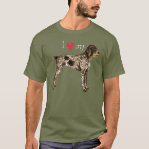 Camiseta Eu amo meu ponteiro Wirehaired alemão