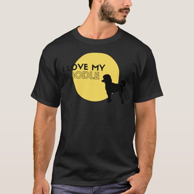 Camiseta Eu amo meu poodle amarelo (Frente)