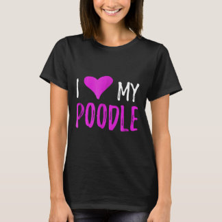 Camiseta Eu Amo Meu Poodle Engraçado Cachorro Sobrecarregad