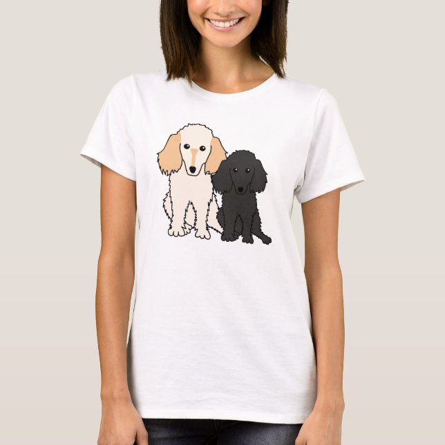 Camiseta Eu Amo Meu Poodles De Brinquedo Em Cima (Frente)