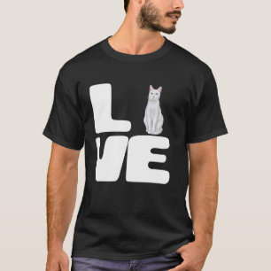 Camiseta Eu Amo Meu Presente de Amante de Gato Khao Manee