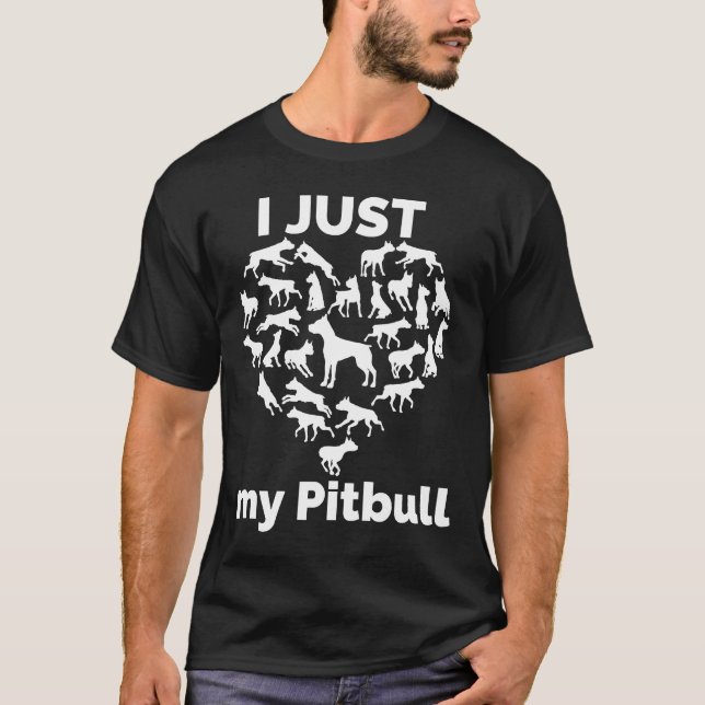 Camiseta Eu Amo Meu Presente De Pitbull Para Amantes De Cãe (Frente)