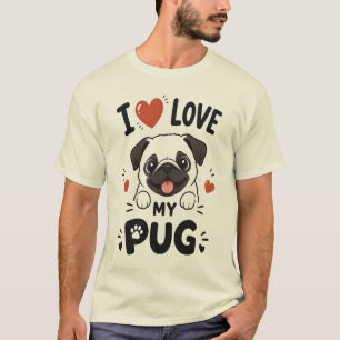 Camiseta Eu Amo Meu Pug