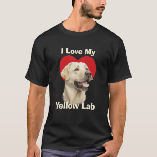 Camiseta Eu Amo Meu Pup De Labrador Amarelo Amarelo