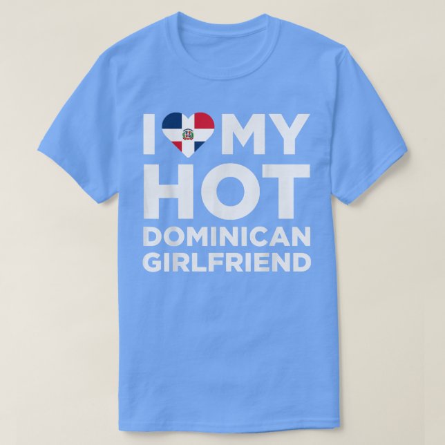 Camiseta Eu Amo Meu Quente Dominicano Namorada Custa Domini (Frente do Design)