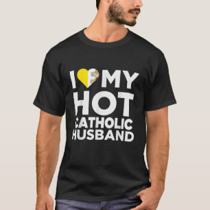 Camiseta Eu Amo Meu Quente Vaticano De Marido Católico Nati