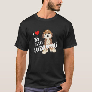 Camiseta Eu Amo Meu Querido Doce Bernedoodle Cachorro Engra