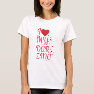 Camiseta Eu Amo Meu Querido Presente Romântico do Dia dos N