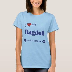 Camiseta Eu amo meu Ragdoll (o gato masculino)