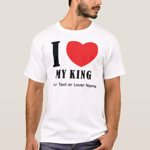 Camiseta Eu Amo Meu Rei – Design de Citação de Amor Real Ro