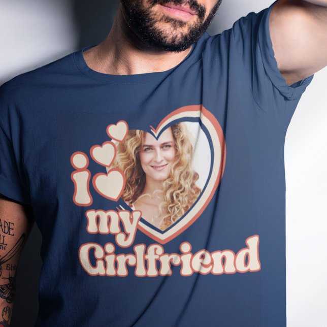 Camiseta Eu Amo Meu Retro Namorada (Criador carregado)