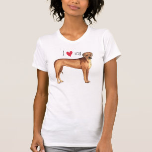 Camiseta Eu amo meu Rhodesian Ridgeback