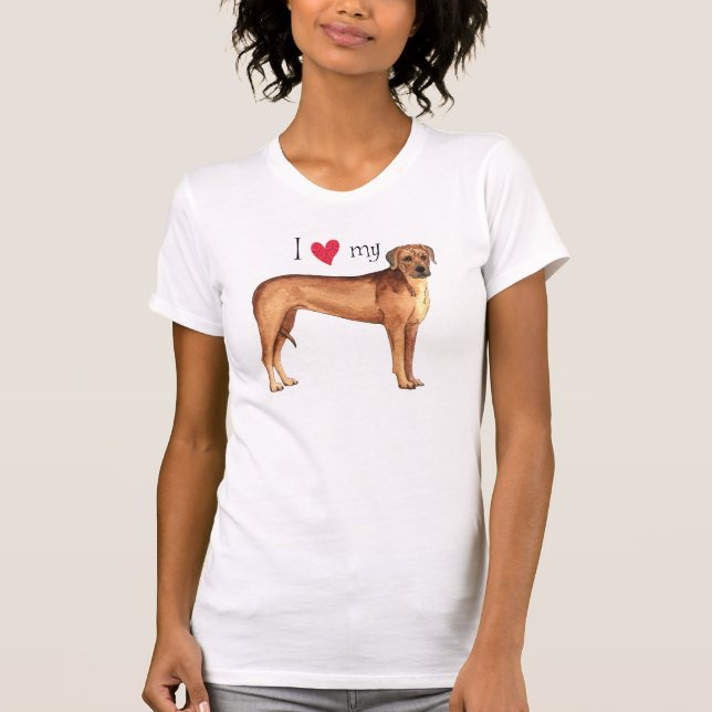 Camiseta Eu amo meu Rhodesian Ridgeback (Frente)