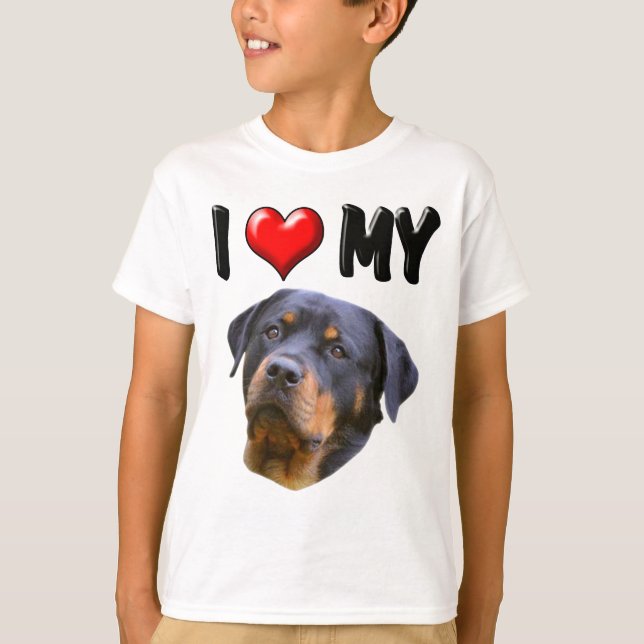 Camiseta Eu amo meu Rottweiler 3 (Frente)