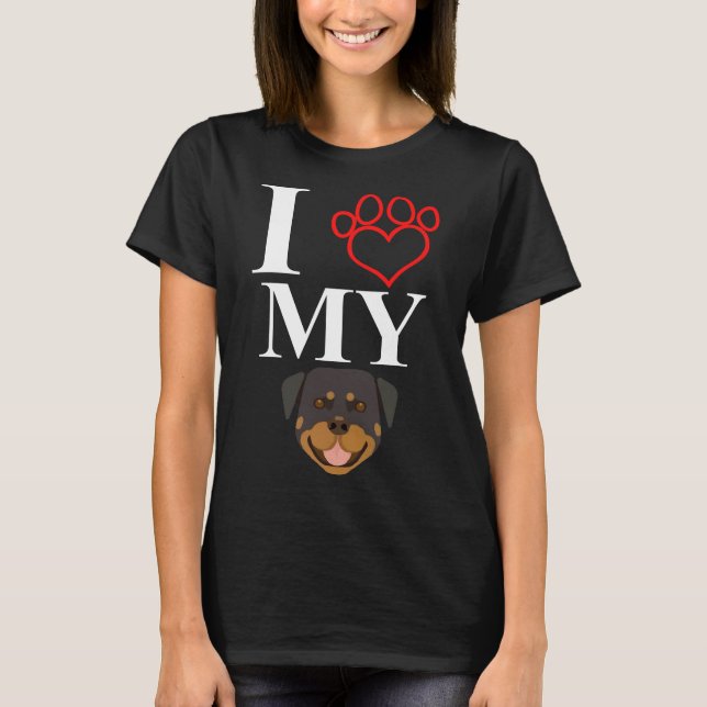 Camiseta Eu Amo Meu Rottweiler 7 (Frente)