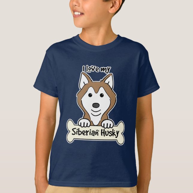 Camiseta Eu amo meu rouco Siberian (Frente)