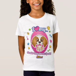 Camiseta Eu amo meu roupa descuidado do Spaniel de rei