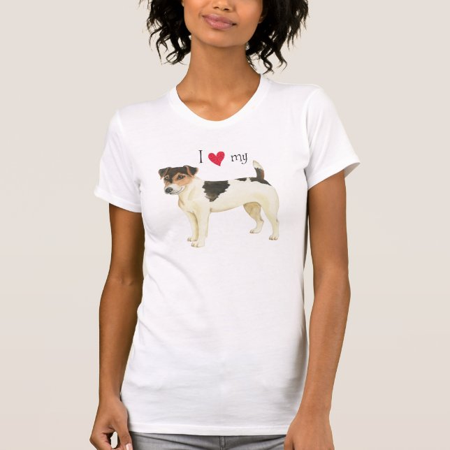 Camiseta Eu amo meu Russell Terrier (Frente)
