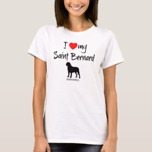 Camiseta Eu Amo Meu Santo Bernard