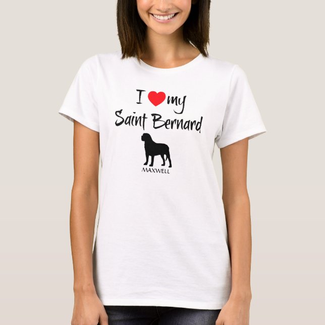 Camiseta Eu Amo Meu Santo Bernard (Frente)