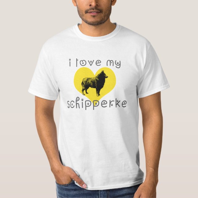 Camiseta eu amo meu schipperke (Frente)