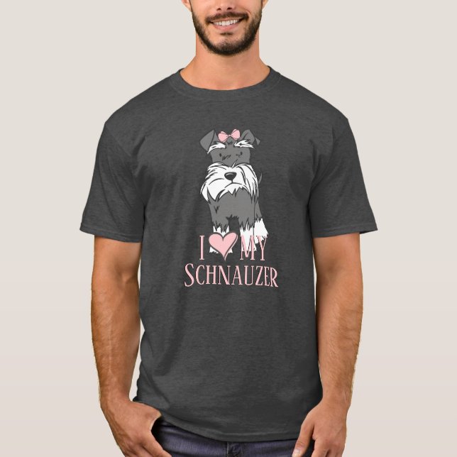 Camiseta Eu Amo Meu Schnauzer (Frente)