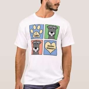 Camiseta Eu amo meu Schnauzer diminuto