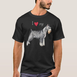 Camiseta Eu amo meu Schnauzer padrão