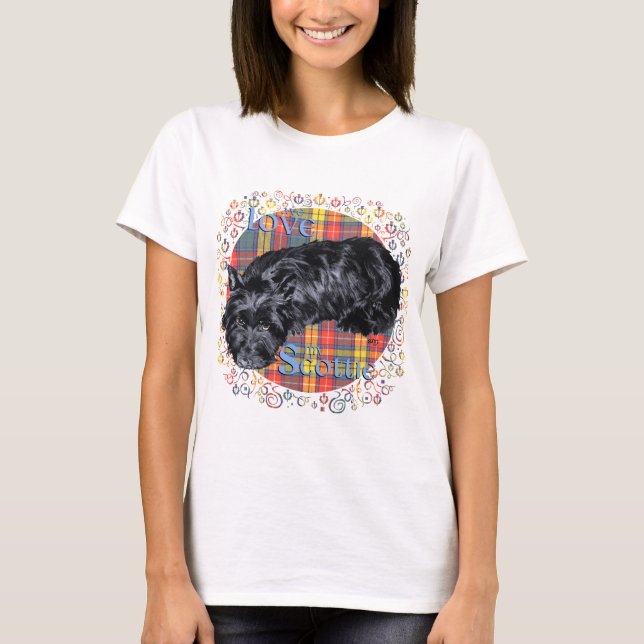 Camiseta Eu Amo Meu Scottie Xadrez (Frente)