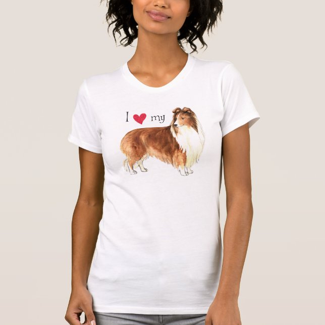 Camiseta Eu amo meu Sheltie (Frente)