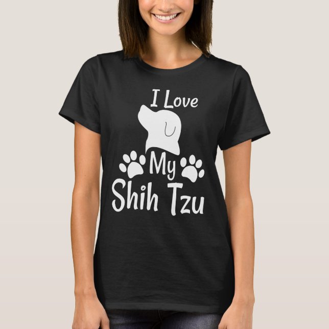 Camiseta Eu Amo Meu Shih Tzu 5 (Frente)
