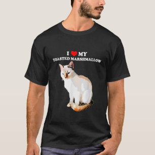 Camiseta Eu Amo Meu Siamês Ponto de Chama de Marshmallow To