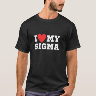 Camiseta Eu amo meu sigma, sigma, coração vermelho engraçad