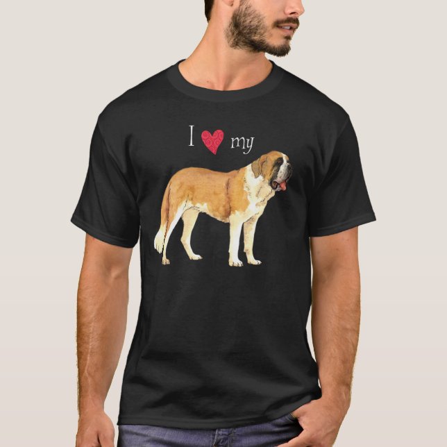 Camiseta Eu amo meu St Bernard (Frente)