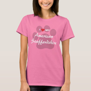 Camiseta Eu Amo Meu Staffordshire Americano Terrier