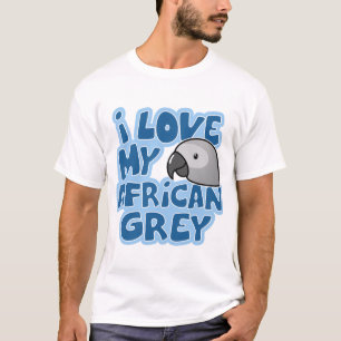 Camiseta Eu amo meu T destruído senhoras do cinza africano